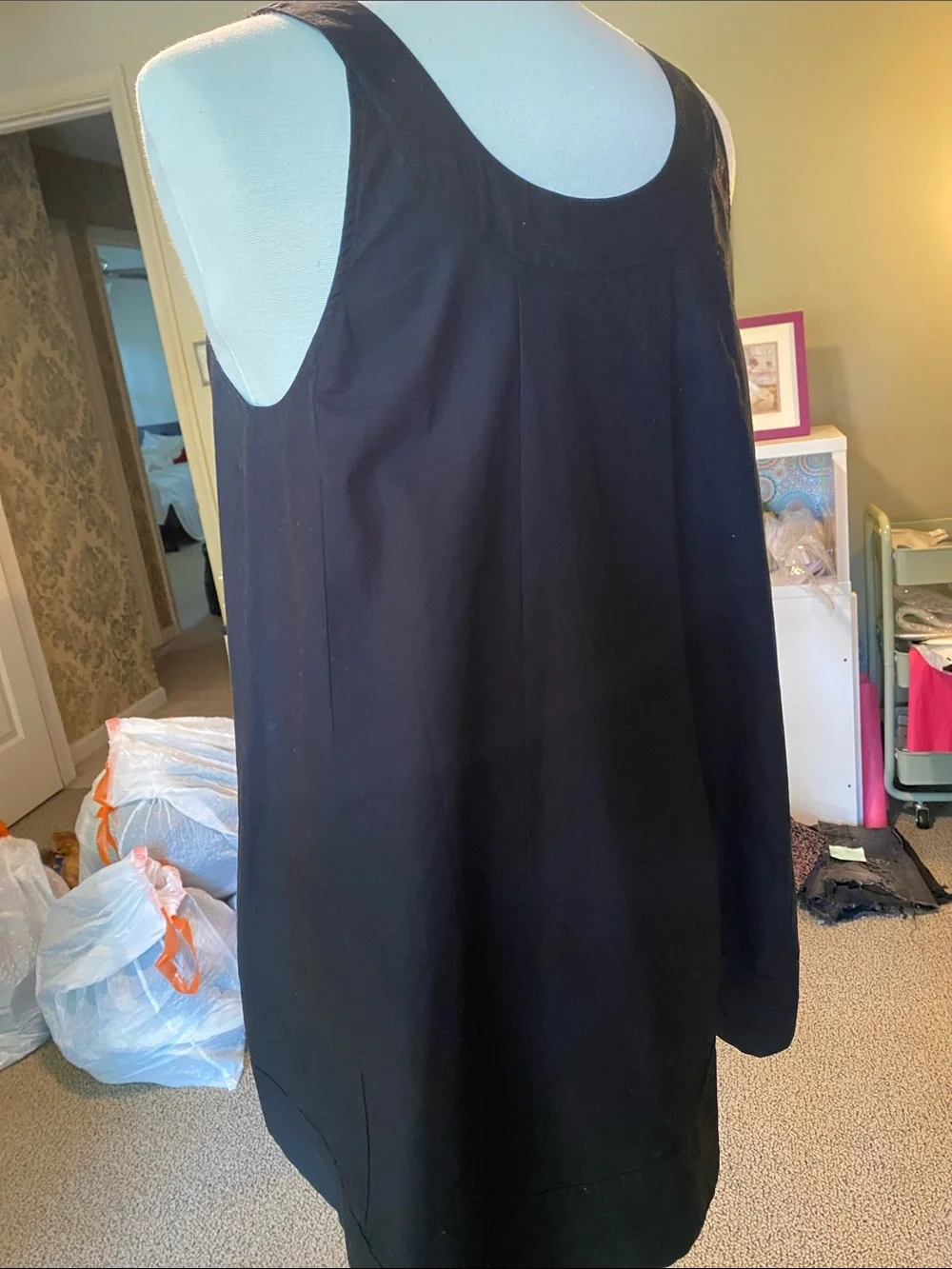 J. Crew Black Asymmetrical Sleeveless Scoop-Neck Dress